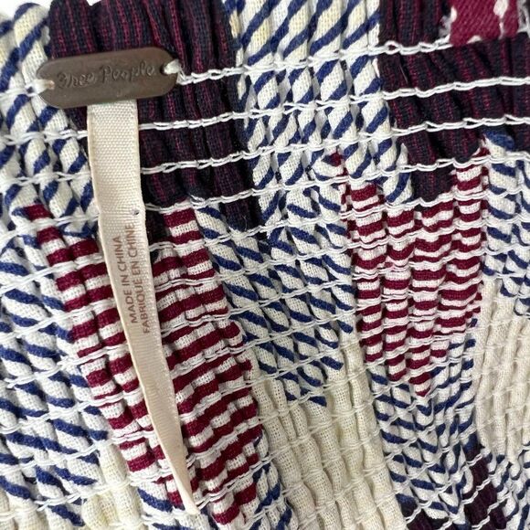 Free People Front Lace Cropped Corset Patchwork Print Tank Top Size Small - Picture 8 of 10